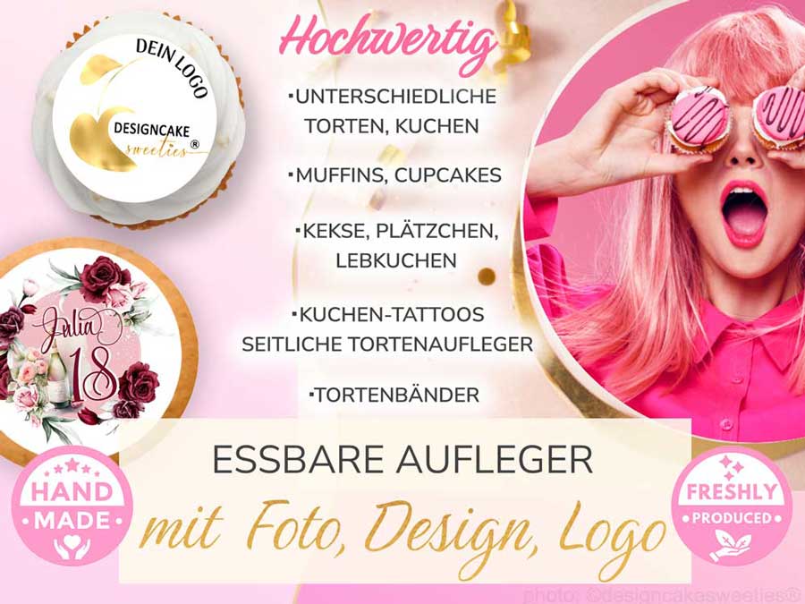 Tortenaufleger Muffinaufleger Keksaufleger Logo Design Foto